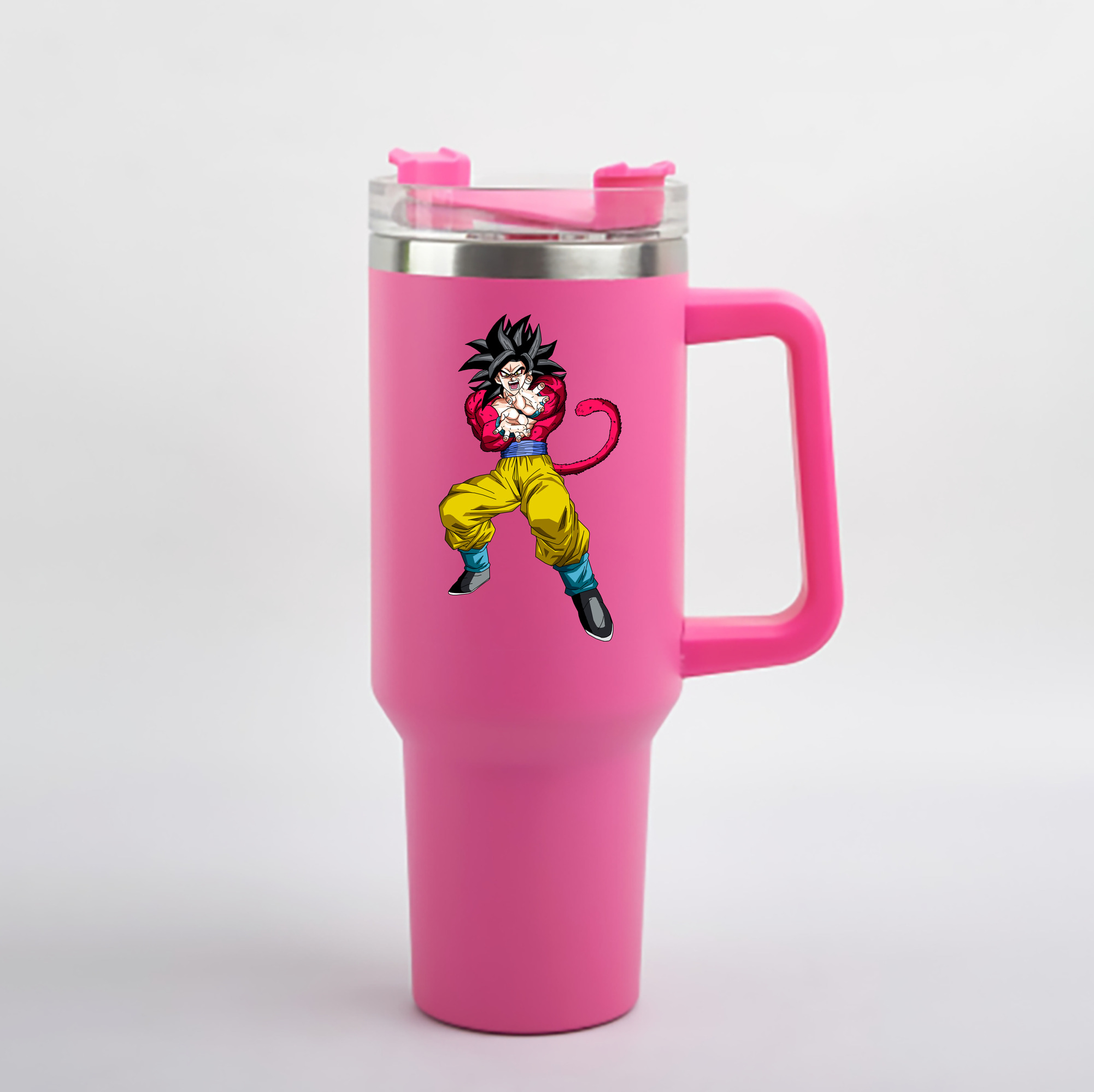 （画像用） ドラゴンボール 孫悟空（そん ごくう）Son Goku カカロット DRAGON BALL Kakarotto 1200mL車用タンブラー - クリスタルステッカー（プラスチックストロー付き）